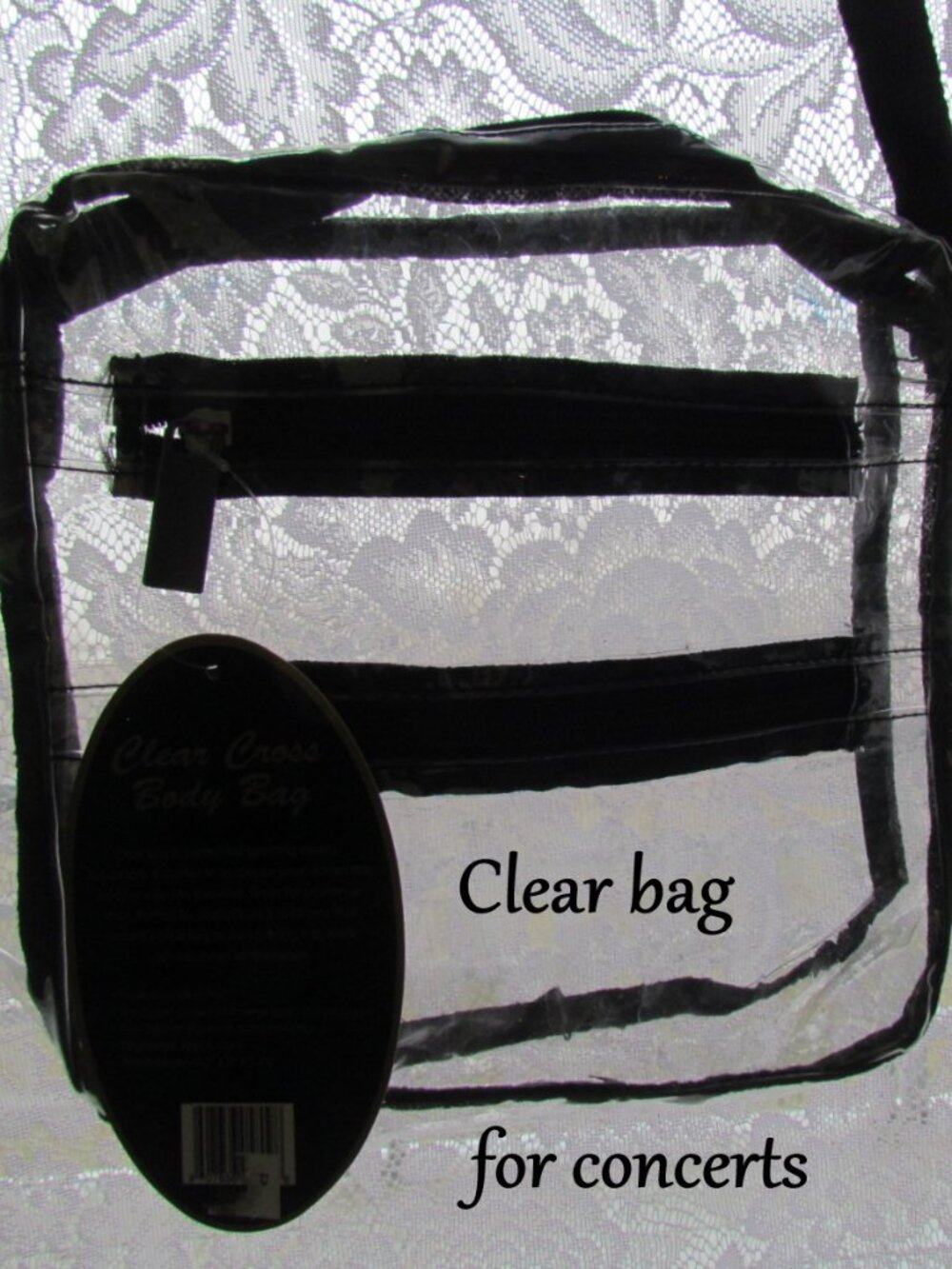CLEAR SCHOOL COLLEGE BAG & CONCERTS, SPORTS, WHEREVER YOUR HANDBAG IS INSPECTED